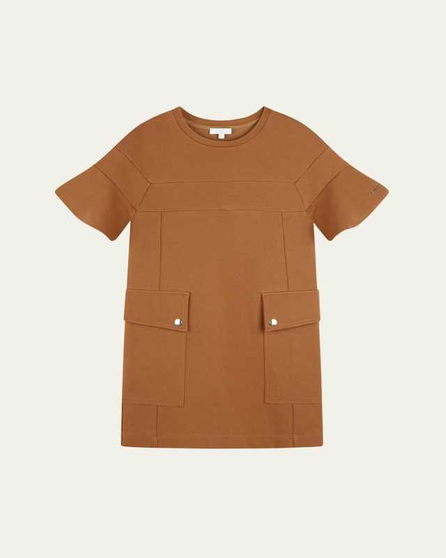 Girl's Engraved Logo-Print Dress, Size 8-14